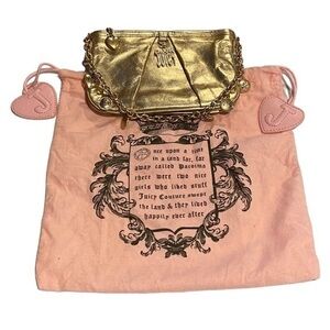 Y2K Juicy Couture Leather Bag in Gold Hardware